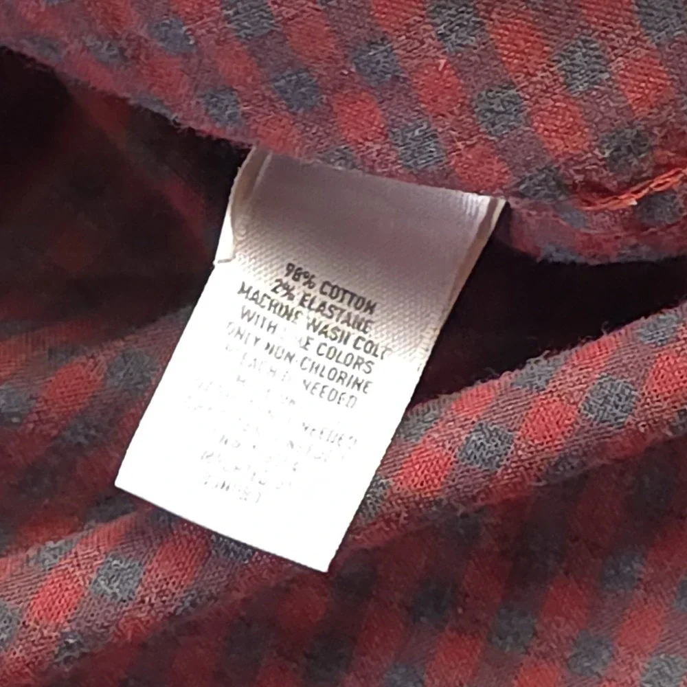 Bonobos Shirt XL Athletic Fit Red Gray Check‎ Long Sleeve Button Down Stretch